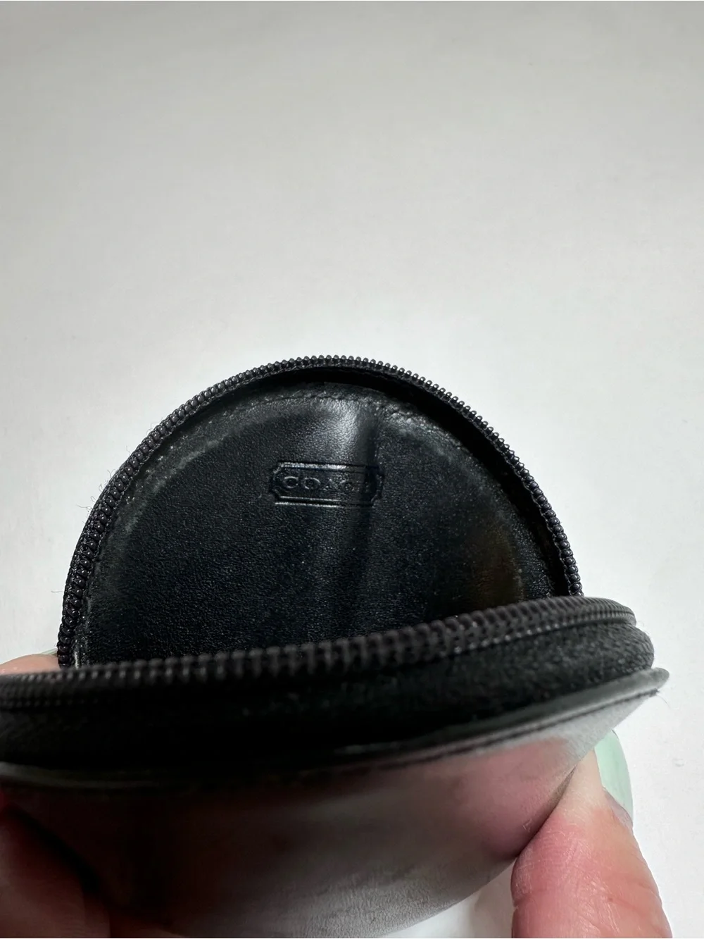 Coach Y2K Black Round Leather Coin Case